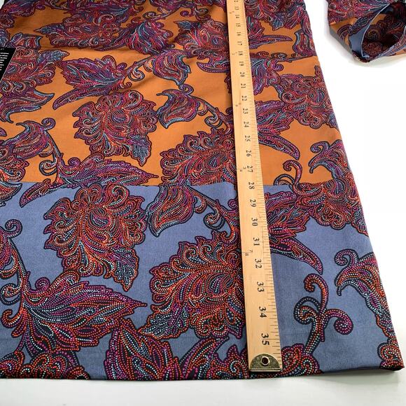 The Limited Paisley Printed Long Sleeve Dress Size Large NWT Copper Lined Orange - Picture 13 of 16